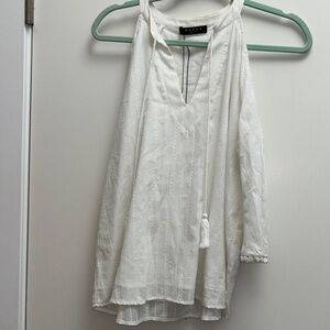 White Textured Tassel Tunic Top